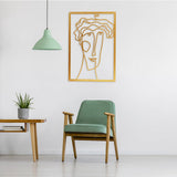Maxbell Metal Wall Art Decor Woman Silhouette Minimalist Facial Line Decoration StyleA