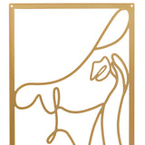 Maxbell Metal Wall Art Decor Woman Silhouette Minimalist Facial Line Decoration StyleC