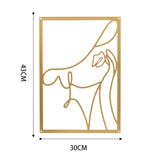 Maxbell Metal Wall Art Decor Woman Silhouette Minimalist Facial Line Decoration StyleC