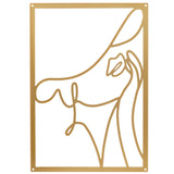 Maxbell Metal Wall Art Decor Woman Silhouette Minimalist Facial Line Decoration StyleC