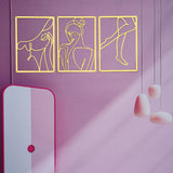 Maxbell Metal Wall Art Decor Woman Silhouette Minimalist Facial Line Decoration StyleC