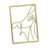 Maxbell Metal Wall Art Decor Woman Silhouette Minimalist Facial Line Decoration StyleC
