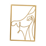 Maxbell Metal Wall Art Decor Woman Silhouette Minimalist Facial Line Decoration StyleC