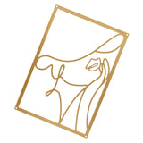 Maxbell Metal Wall Art Decor Woman Silhouette Minimalist Facial Line Decoration StyleC