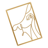 Maxbell Metal Wall Art Decor Woman Silhouette Minimalist Facial Line Decoration StyleC