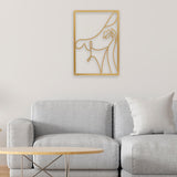 Maxbell Metal Wall Art Decor Woman Silhouette Minimalist Facial Line Decoration StyleC