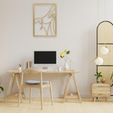 Maxbell Metal Wall Art Decor Woman Silhouette Minimalist Facial Line Decoration StyleC