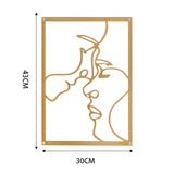 Maxbell Metal Wall Art Decor Woman Silhouette Minimalist Facial Line Decoration StyleD