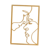 Maxbell Metal Wall Art Decor Woman Silhouette Minimalist Facial Line Decoration StyleD