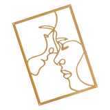 Maxbell Metal Wall Art Decor Woman Silhouette Minimalist Facial Line Decoration StyleD