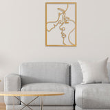 Maxbell Metal Wall Art Decor Woman Silhouette Minimalist Facial Line Decoration StyleD