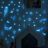 Maxbell 2Pcs Luminous Ocean Animals Wall Decals for Classroom Nursery
