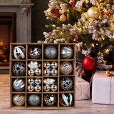 Maxbell Christmas Ball Ornaments Electroplating Ball Hanging for Indoor Party Decor style A