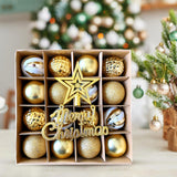 Maxbell Christmas Ball Ornaments Electroplating Ball Hanging for Indoor Party Decor style D
