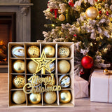 Maxbell Christmas Ball Ornaments Electroplating Ball Hanging for Indoor Party Decor style D