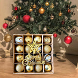 Maxbell Christmas Ball Ornaments Electroplating Ball Hanging for Indoor Party Decor style D