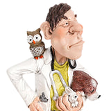 Maxbell Resin Sculptures Decoration Doctor Statues Figurines for Office Bedroom Home Yellow 9x5x16cm