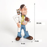 Maxbell Resin Sculptures Decoration Doctor Statues Figurines for Office Bedroom Home Yellow 9x5x16cm