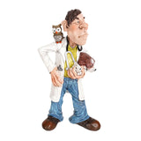 Maxbell Resin Sculptures Decoration Doctor Statues Figurines for Office Bedroom Home Yellow 9x5x16cm