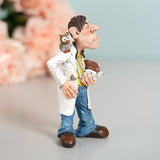Maxbell Resin Sculptures Decoration Doctor Statues Figurines for Office Bedroom Home Yellow 9x5x16cm