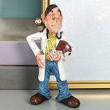 Maxbell Resin Sculptures Decoration Doctor Statues Figurines for Office Bedroom Home Yellow 9x5x16cm