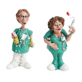 Maxbell Doctor Statues Figurines Ornament Women Resin Sculpture for Office Bedroom Brush 8x5x16cm