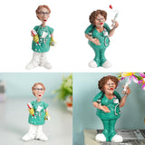 Maxbell Doctor Statues Figurines Ornament Women Resin Sculpture for Office Bedroom Brush 8x5x16cm