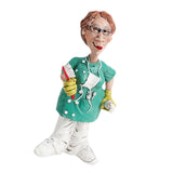 Maxbell Doctor Statues Figurines Ornament Women Resin Sculpture for Office Bedroom Brush 8x5x16cm