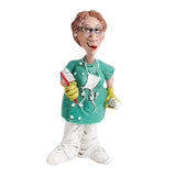 Maxbell Doctor Statues Figurines Ornament Women Resin Sculpture for Office Bedroom Brush 8x5x16cm