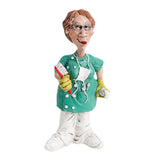 Maxbell Doctor Statues Figurines Ornament Women Resin Sculpture for Office Bedroom Brush 8x5x16cm
