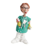 Maxbell Doctor Statues Figurines Ornament Women Resin Sculpture for Office Bedroom Brush 8x5x16cm