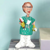 Maxbell Doctor Statues Figurines Ornament Women Resin Sculpture for Office Bedroom Brush 8x5x16cm