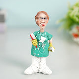 Maxbell Doctor Statues Figurines Ornament Women Resin Sculpture for Office Bedroom Brush 8x5x16cm