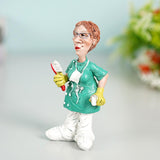 Maxbell Doctor Statues Figurines Ornament Women Resin Sculpture for Office Bedroom Brush 8x5x16cm