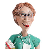 Maxbell Doctor Statues Figurines Ornament Women Resin Sculpture for Office Bedroom Brush 8x5x16cm