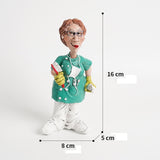 Maxbell Doctor Statues Figurines Ornament Women Resin Sculpture for Office Bedroom Brush 8x5x16cm