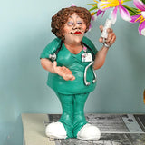 Maxbell Doctor Statues Figurines Ornament Women Resin Sculpture for Office Bedroom Inject 3x3x6.5in