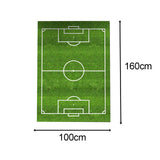 Maxbell Football Field Carpets Kids Play Nursery Soccer Area Rugs 100x160cm Green