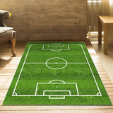 Maxbell Football Field Carpets Kids Play Nursery Soccer Area Rugs 100x160cm Green