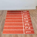 Maxbell Football Field Carpets Kids Play Nursery Soccer Area Rugs 100x160cm Red