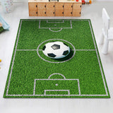 Maxbell Football Field Carpets Kids Play Nursery Soccer Area Rugs 100x160cm Ball