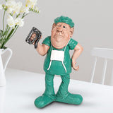Maxbell Doctor Statue Figurine Collectible Resin Sculpture Green 10x5.5x16cm