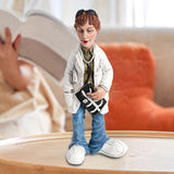 Maxbell Doctor Statue Dolls Micro Ornament Miniatures Figurine for Bookshelf Desktop 7cmx6cmx17cm