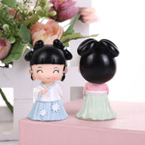 Maxbell Ancient Girl Figurine Statue Ornament for Tabletop Entrance Home Decoration Blue