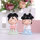 Maxbell Ancient Girl Figurine Statue Ornament for Tabletop Entrance Home Decoration Blue