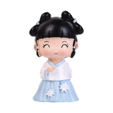 Maxbell Ancient Girl Figurine Statue Ornament for Tabletop Entrance Home Decoration Blue