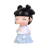 Maxbell Ancient Girl Figurine Statue Ornament for Tabletop Entrance Home Decoration Blue