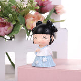 Maxbell Ancient Girl Figurine Statue Ornament for Tabletop Entrance Home Decoration Blue