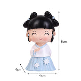 Maxbell Ancient Girl Figurine Statue Ornament for Tabletop Entrance Home Decoration Blue