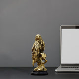 Maxbell Resin Eagle Statue Bird Figurine Ornament for Desktop Decoration Collectible Aureate